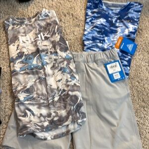 Columbia Kids Camo fishing shirt and Shorts Set Huk fishing shirt